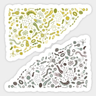 Microbiome Microbiology - Bacteria Parasite Biology - Microscopic Life Sticker